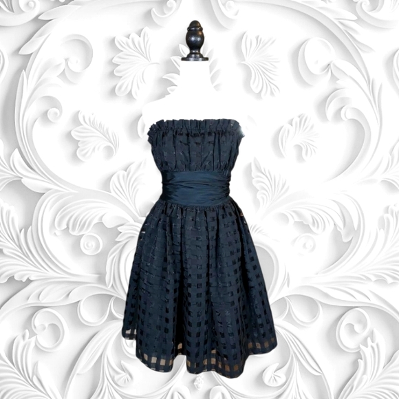 Vintage Betsey Johnson Strapless Black Dress - Picture 1 of 8
